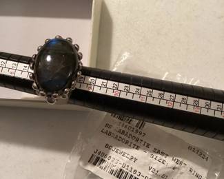 Sterling Silver Labadorite East West Ring Size 8 $20.00