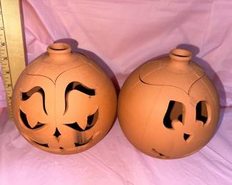 2 Candle Holder Pumpkins $10.00