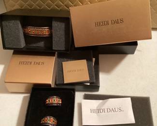 Heidi Daus Multi Color Stone Bracelet and Earrings $40.00