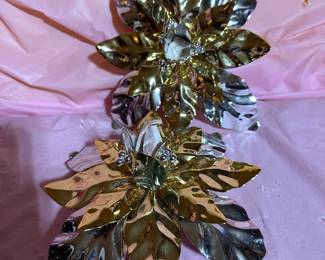 2 Dept 56 Metal Christmas Candle Holders $10.00