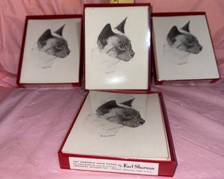 5 Boxed Earl Sherwan Cat Cards $25.00