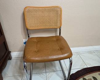 Rattan Chrome and Glass Dining Set B third image