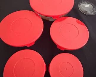 Vintage Apple Pattern Mixing Bowls with Lids third image