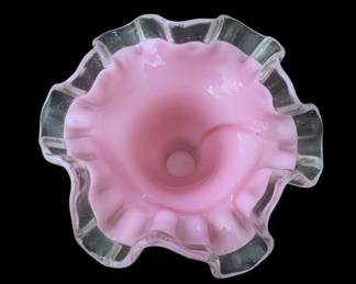 Vintage Fenton Peach Crest Melon Vase second image