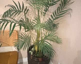 Nearly Natural ft. Artificial Palm Tree in Woven Pot