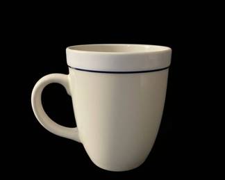 Gibson Designs Casualware White Mug with Blue Rim