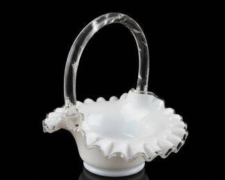 Fenton Silver Crest Milk Glass Basket second image