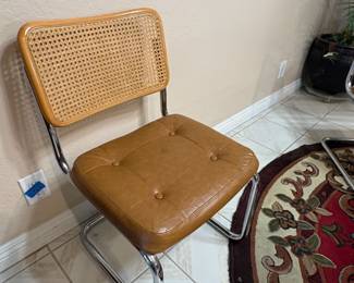 Rattan Chrome and Glass Dining Set B second image