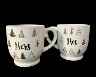 His and Hers Christmas Tree Mugs