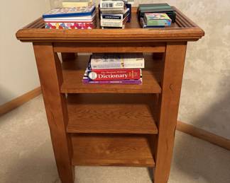 Wood Table with Shelves