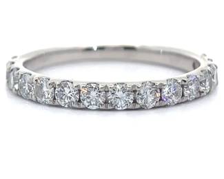 Classic 1 Carat Diamond Half-Eternity Ring in 14k White Gold