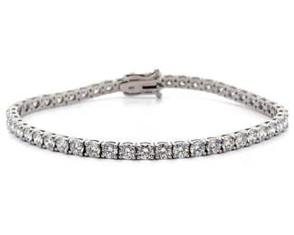 6.40 Carat Diamond Tennis Bracelet in 14k White Gold