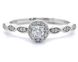 0.25 Carat Diamond Round Halo Ring in White Gold