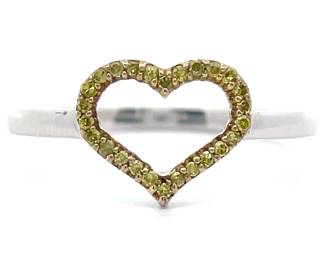 Pavé Natural Fancy Yellow Diamond Heart Halo Ring