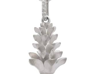 Natural Diamond Lucky Wheat Stock Pendant Necklace