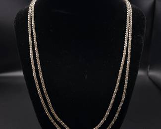 Brightly Polished Popcorn Link Long Length Necklace