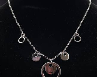 Round Medallion Cascading Infinity Circle Necklace
