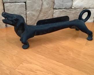LONG Dachshund cast iron boot scrape
