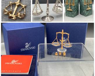 Miniature scales including swarovski and 14K gold charm