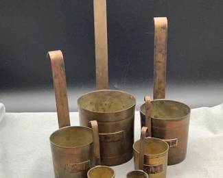 Brass graduated European measure cups