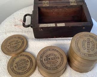 Rare Set of Crosby S.G. & V Co, Brass Weights 1884