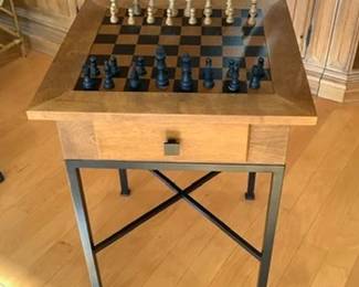 Pottery Barn chess board that reverses to table
