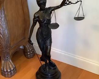 3 Ft Bronze blindfolded Lady Justice