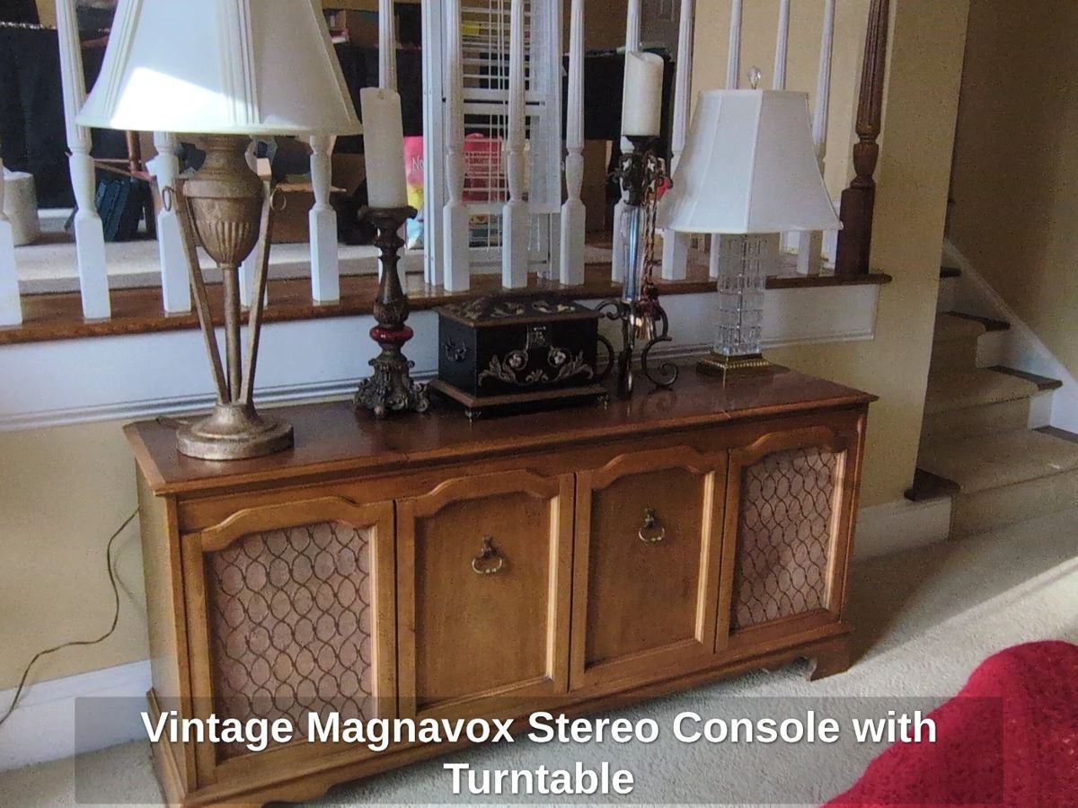 Vintage Magnavox Stereo Console with Turntable