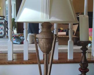 Vintage Gilded Urn Table Lamp with Faux Patina