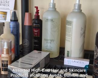 Assorted HighEnd Hair and Skincare Products including Aveda, Bumble and bumble, TRESemm, StriVectin, Kaplan MD, and Lancer