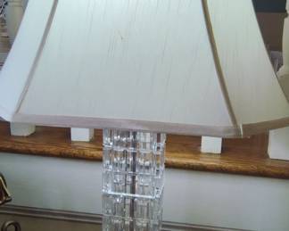 Stacked Crystal Block Table Lamp with Square Base
