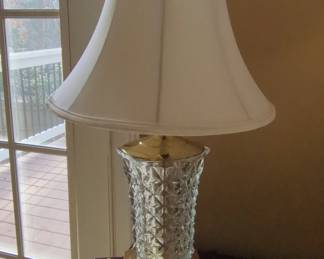 Vintage Waterford Crystal and Brass Table Lamp
