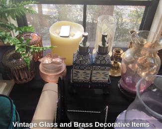Vintage Glass and Brass Decorative Items