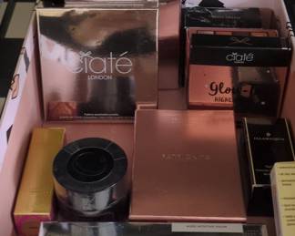 Ciat London Bronzed Piece Eyeshadow Palette and GlowT Highlighter, Patrick Ta MonochroMoment, and Illamasqua Gel Contouring