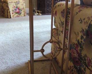 Vintage Hollywood Regency Brass CTable with Marble Top second image