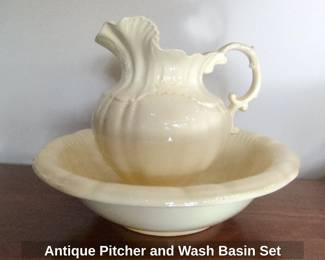 Antique Pitcher and Wash Basin Set