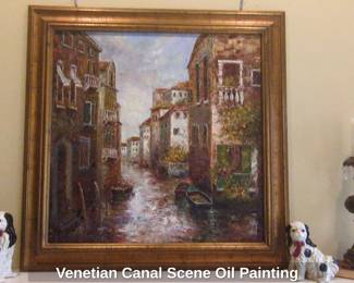Venetian Canal Scene Oil Painting