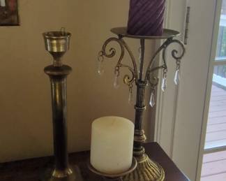 Ornate Candelabra and Brass Candlestick Set