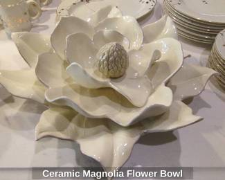 Ceramic Magnolia Flower Bowl