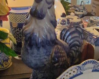 Fitz and Floyd Sicily Blue Rooster Figurine