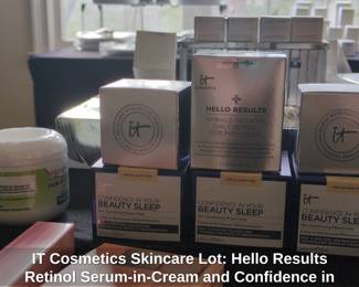 IT Cosmetics Skincare Lot Hello Results Retinol SeruminCream and Confidence in Your Beauty Sleep Cream