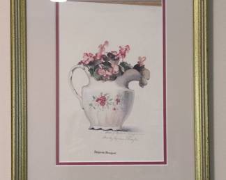 Begonia Bouquet Print by Sandy Lynam Clough