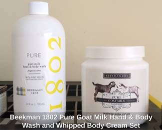 Beekman Pure Goat Milk Hand Body Wash and Whipped Body Cream Set