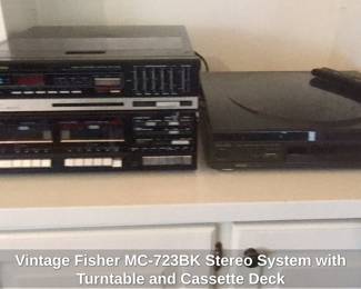 Vintage Fisher MCBK Stereo System with Turntable and Cassette Deck