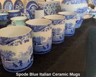 Spode Blue Italian Ceramic Mugs