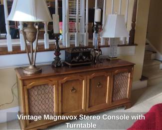 Vintage Magnavox Stereo Console with Turntable
