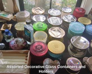 Assorted Decorative Glass Containers and Holders