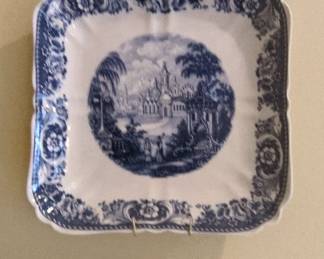 Blue and White Transferware Platters and Plates Grecian Blue Pattern fourth image
