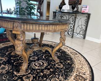 Henredon Round marble top  Foyer table48”x36  $600