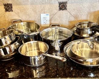 silver pots and pans
